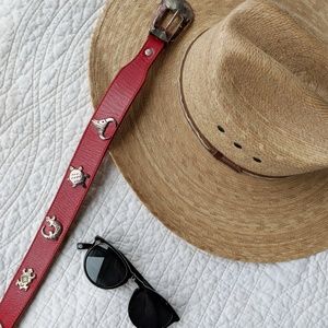 Vintage Southwestern Spirit Animal Belt - Red